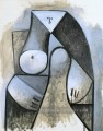 Femme Sitting 1929 cubist Pablo Picasso